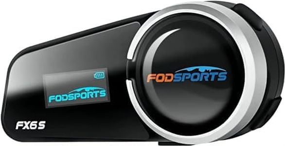 Fodsports FX6S Motorcycle Helmet Bluetooth, 1000m Motorbike Intercom Bluetooth, 6-Way Motorcycle Helmet Communication System/Voice Dial/Universal Pairing/FM Radio (1 Pack FX6S with LED)