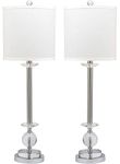 SAFAVIEH Lighting Collection Marla Modern Crystal Candlestick 31-inch Bedroom Living Room Home Office Desk Nightstand Table Lamp Set of 2 (LED Bulbs Included)