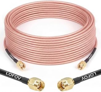 LOFOV 50ft SMA Male to SMA Male Cable, RG316 SMA Extension Cable 50 ohm for Router, Test Equipment, Signal Enhancer, Wireless Adapter, WiFi Antenna Applications