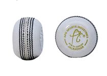 APG Leather Flat Cricket Ball in Swing, Out Swing, Seam, Throw, Training, Made in India (White), Men, Standard