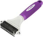 POODLIE Poodle Pet Dematting Comb for Dogs – Handheld Undercoat Dematter Rake Grooming Tool for Long or Short Hair