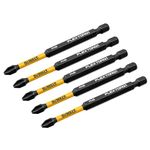 DEWALT FLEXTORQ Philips #2 Bits 5Pk 1/4 x 3-1/2in for Impact Drivers & Drills, Hex Shank (DWAF3PH2IR5)