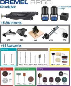 Dremel Cordless Rotary Tool 8260 – Variable Speed, Rechargeable