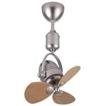 Oltao Nova 16-Inch Designer Wall Fan with Wooden Blades - Silent Operation & Oscillation, Available in 3 Colors (Silver)