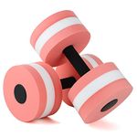 ADFBL 2Pcs Dumbbell Water,Water Weights Dumbbells Lightweight Water Aerobics Dumbbells Pool Dumbbells Soft Swim Dumbbells Water Weights for Pool Exercise Fitness Water Exercise Equipment (Pink)