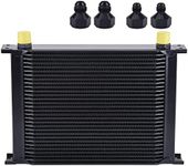 EVIL ENERGY 30 Row Oil Cooler, 10AN Stacked Plate Transmission Engine Cooler Universal British Radiator Aluminium Black