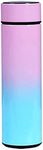 QiCheng&LYS 500ML Travel Mug, Flask with Temperature Display Vacuum Cup with Flask 304 Stainless Steel,Insulation Cup, Double Walled Vacuum for Heat and Cold Water (Pink Gradient)