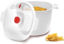 SNIPS Pasta Cooker, Pasta Cooker, White, 100% Made in Italy, Pasta and Potato Cooker for The Microwave, 4 L, 26.5 x 22 x 16.5 cm, Colour: Red, Made in Italy, Plastic, 4 LT