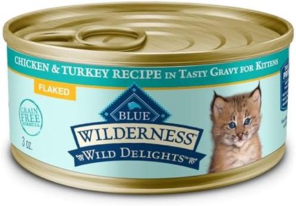 Blue Buffalo Wilderness Wild Delights Natural Wet Food for Kittens, Flaked Chicken & Trout in Tasty Gravy, 3-oz. Cans, 24-pack