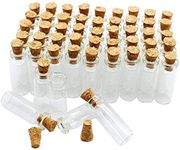 Western World 50Pcs 5Ml Cork Stoppers Glass Mini Storage, Wishing Bottles, For Arts, Crafts, Decoration, Party Favors (Clear), Blue