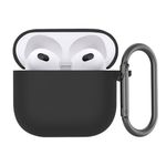 Qoosea for AirPods 4 Case Cover Silicone Protective Cover for Airpods 4 2024 Shockproof & Support Wireless Charging Soft Case for Apple Airpods 4th Generation Black