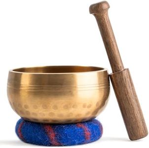 Ohm Store Tibetan Singing Bowl Set — Meditation Sound Bowl Handcrafted in Nepal for Yoga, Chakra Healing, Mindfulness, and Stress Relief — Unique Spiritual Gifts for Women and Men