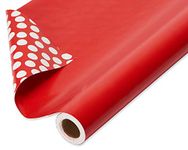 American Greetings Red Polka Dots on Both Sides 1-Roll Ensemble Red with Spots