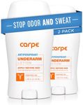 Carpe Underarm Antiperspirant and Deodorant, Clinical strength antiperspirant with all-natural eucalyptus scent, Combat excessive sweating and stay fresh. Great for hyperhidrosis (Pack of 2)