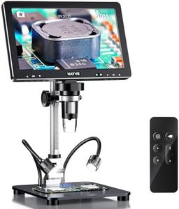 Hayve DM12 10.1'' HDMI Digital Microscope, 2000X Coin Microscope with IPS Screen, 20MP Soldering Microscopes for Electronics with 10.4'' Longer Stand,Compatible with PC/TV