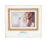 Pavilion Gift Company - Forever My Friend - MDF Wood Frame with Decorative Trim - Holds 6 x 4-inch Horizontal Photo, Textured White Wash Wood Frame, Bestie Frame, Best Friend Gift, 1 Count, 8.75 x 7.5-inches Overall in Size