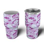 Sip Slip silicone tumbler sleeve - compatible with 30oz Yeti, RTIC, Ozark Trail, Magellan tumblers and more. Personalized Insulated Can Cooler covers (30 oz Carefree Camo)