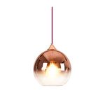 MZStech Spherical Gradient Color Glass Pendant Light Modern Glass Globe Lamp Chandelier Hanging Light (Rose Gold, 25cm)