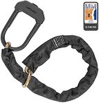 Hiplok DXXL Bike Lock/Bicycle Lock - Black. D Lock + Chain Lock. XL Chain (100cm) + DX Lock (15cm X 8.5cm). Sold Secure Pedal Diamond - 3 Keys