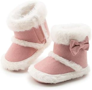 Zoolar Infant Unisex Warm Fur Lining Soft Boots Baby Winter Ankle Non-Slip Rubber Texture Sole Toddler Winter Snow Crib Shoes