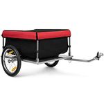 COSTWAY Folding Dog Bike Trailer, Two-Wheel Bicycle Wagon Cargo with Removable Cover, Large Pet Cart Carrier for Indoor Outdoor