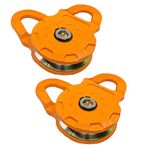 (2PK) GearAmerica Mega Snatch Blocks 25T Strength (25,000 LBS WLL) | Heavy Duty Winch Pulley for Synthetic Rope or Steel Cable | Offroad Like a Pro! - Control Recovery Direction, Double Winch Power