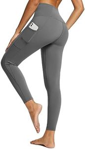 baleaf Nuleaf High Waisted Workout Leggings for Women 25" - Buttery Soft Tummy Control Gym Fitness Sport Yoga 7/8 Pants with Pockets - Regular and Plus Size Dark Grey M