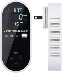 3-in-1 Carbon Monoxide Detector, Carbon Monoxide Detector Plug in Wall with Temperature & Humidity Display, CO Alarm Monitor with Color LCD Display, Accurate & Easy to Install