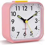 Tisaika Silent Alarm Clocks Bedside Non Ticking Battery Powered Table Clocks Luminous Large Display Snooze Light Function for Bedroom Office