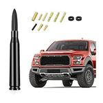 Car Bullet Antenna Mast, 5.5 Inch AM/FM Radio Antenna with 9 Screws Adapter and 2 Rubber Rings, Auto Replacement Accessories Universal for Trucks, Cars, SUVs (Black)