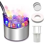 Halloween Mist Maker, Halloween LED Ultrasonic Mister Fogger with Light Witch Cauldron Diffuser Fog Machine Atomizer Bowl Terrarium High Output Humidifier Water Vaporizer with Splash Guard Float Disc