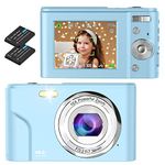 Digital Camera, Bofypoo Autofocus Vlogging Camera FHD 1080P 48MP with 16X Digital Zoom, Compact Camera Portable Mini Camera for Teens,Kids,Adult,Beginners（Blue）