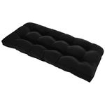 LOVTEX Tufted Bench Cushions for Outdoor Furniture, 48 x 18 InchesPatio Swing Cushions Black - Overstuffed Indoor/Outdoor Loveseat Cushions with Round Corner