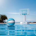 IGL 44-Inch Pool Basketball Hoop with All-Weather Net: Durable, adjustable goal system with pin-lock base