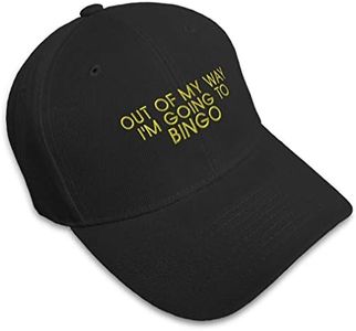 Our Of My Way Going Bingo Embroidered Unisex Adult Hook & Loop Acrylic Adjustable Structured Baseball Hat Cap - Black, One Size