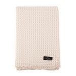 The Wool Company Lambswool Waffle Baby Blanket - Natural Cream Colour Lightweight Warm and Soft Newborn Baby Blankets - Pram 75 x 100 cm