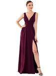 Ever-Pretty Women's High Stretch V Neck Sleeveless Floor Length Split Evening Dresses