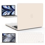 IBENZER Compatible with 2024 2023 2022 MacBook Air 13 inch Case M3 A3113 M2 A2681, Hardshell Case & KeyboardCover & ScreenFilm for Mac Air 13.6 with Touch ID, Nude, KK-NU+2