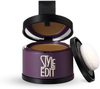 Root Touch Up Powder by Style Edit | Medium Brown Hair Color Coverage for Grays and Roots | Mineral-Infused Binding Hairline Concealer | 0.13 oz. Tub