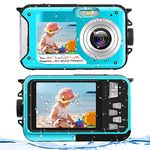 Underwater Camera FHD 2.7K 48 MP Waterproof Digital Camera Selfie Dual Screen Full-Color LCD Displays Waterproof Digital Camera for Snorkeling (806BC)