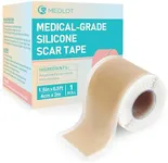 MEDLOT Silicone Scar Sheets, 1.5” x 78” Roll, Reusable Silicone Scar Tape, Medical Scar Strips for C-Section, Keloid Bump, Stretch Marks, Burn, Acne, Tummy Tuck, Surgical Scar Removal