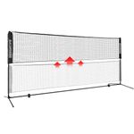 BALWONER 17ft Portable Height Adjustable Free Standing Badminton Volleyball Tennis Net Set with Stand and Carry Bag Black