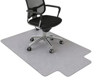 WEKUBA Office Chair Mat for Hardwood, 120 X 90 Cm Office Chair Mat for Carpet, Anti-Slip Chair Mat, Non-Slip TPR Rubber Backing Protector Chair Mat for Hardwood Floor, 4.5mm Thickness (Gray)