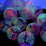 50 Pieces Neon Glow Balloons Blacklight Reactive Fluorescent Mini Polka Dots Balloons Blacklight Party Balloons Glow in the Dark Neon Latex Balloons for Birthday Wedding Arch Party Decoration