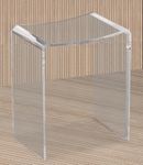 My Space Home Acrylic Shower Bench for Inside Shower Stool - Non Slip - 300 lbs - 17" H - Ideal Bath Seat for Inside Bathtub, Clear Bathroom Chair