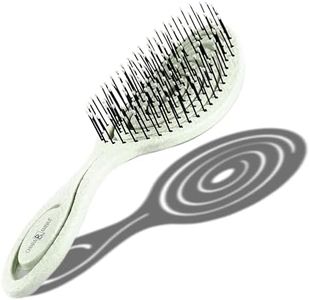 CHIARA AMBRA Brosse Démêlante Bio-Friendly - Brosse à Cheveux Demelante sans Tirer Cheveux Bouclés Épais ou Extensions - Brosse a Cheveux Ventilée Vegan - Brosses Anti-Casse - Vert