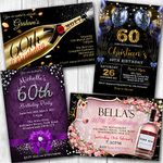 60th Birthday Party Invitations & Envelopes Personalised (Click Customize Now for prices)