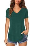 Florboom T Shirts for Women Short Sleeve Summer Tops Casual Tee, Army Green 12 14