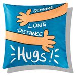 Vendola One Hug For You Long Distance Relationship Printed Cushion Cover - Gift For Boyfriend Girlfriend (With Filler, 16X16 Inches)(With Filler),Others