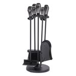 UniFlame 5-Piece Black Fireplace Tools Set with Spring Handles